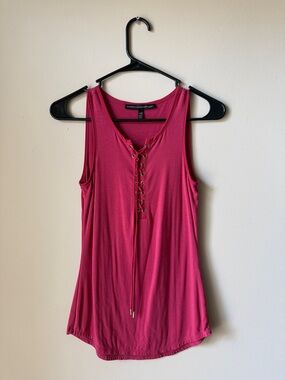 White House Black Market Fuchsia Lace-Up Tank Top